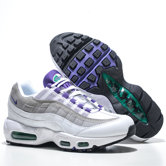 Men's Hot sale Running weapon Air Max 95 White/Grey Shoes 090